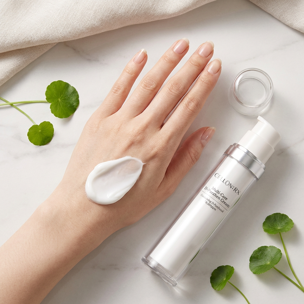 병풀잎과 크림 발림