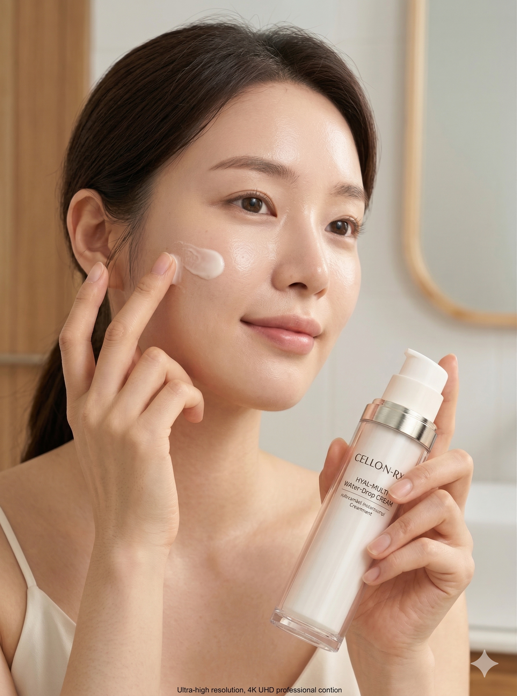 CELLON:RX 크림을 바르는 모습